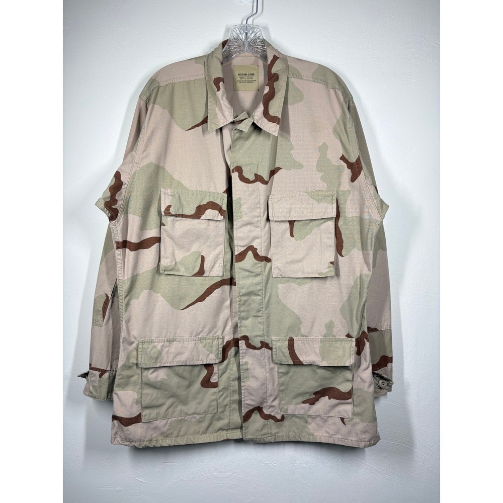 Vintage Y2K Military DCU Desert Camo Combat Coat Medium Long Field Jacket 2004